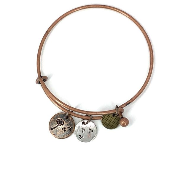Make A Wish Dandelion Clock Expandable Charm Bracelet-Copper Finish - Picture 1 of 2